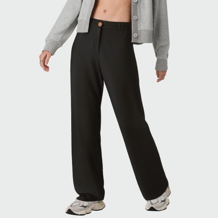 Black high waist women's casual pants