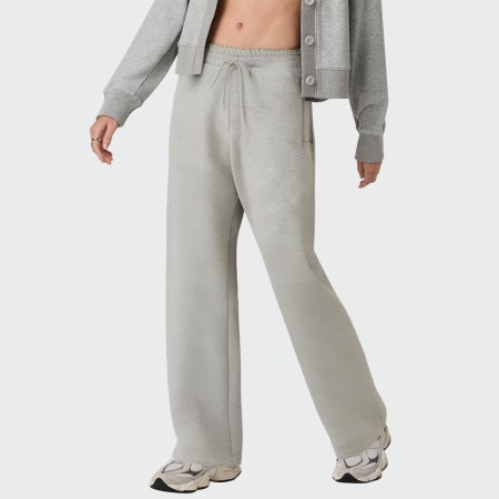 Grey elastic waist breathable women's pants