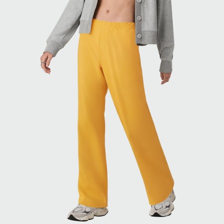 Yellow high waist women's flared pants