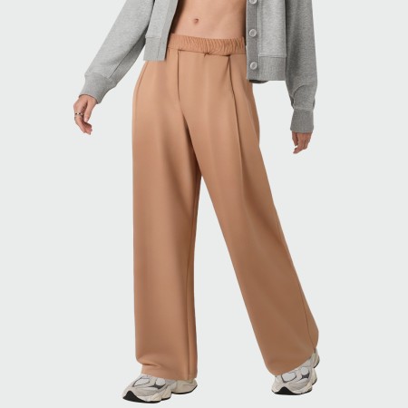 Casual elastic waist women's straight pants