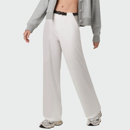 White high waist loose women's pants
