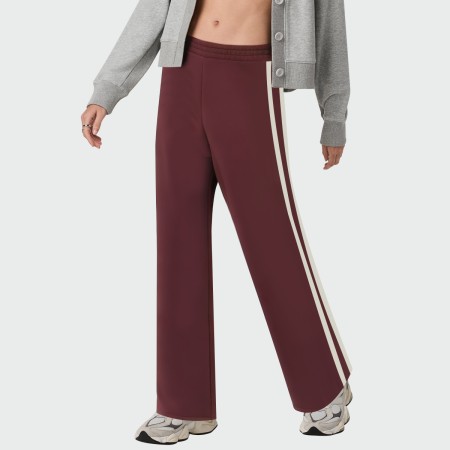 Vintage high waist lace striped women's pants