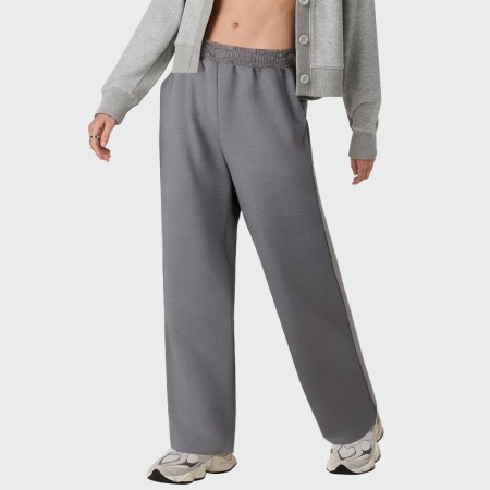 Gray high waist loose women's casual pants