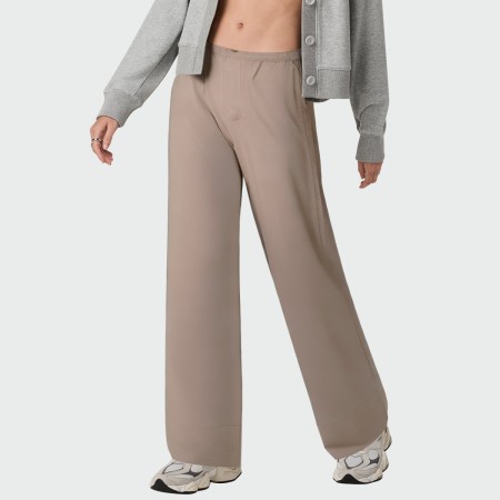 Vintage elastic waist wide leg women's trousers