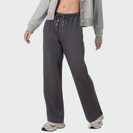 Autumn mid-rise wide-leg women's pants