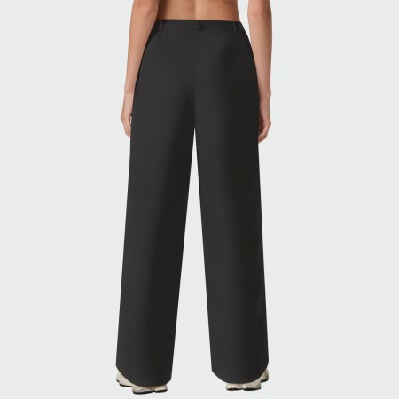 Black high waist women's casual pants
