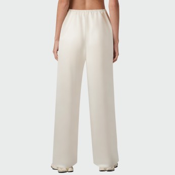 Beige loose wide-leg women's casual pants