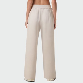 Wrinkle-effect high-waist women's casual trousers