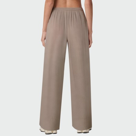 Vintage elastic waist wide leg women's trousers