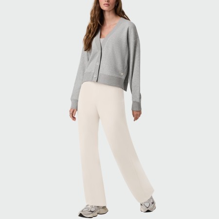 Beige loose wide-leg women's casual pants