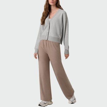 Vintage elastic waist wide leg women's trousers